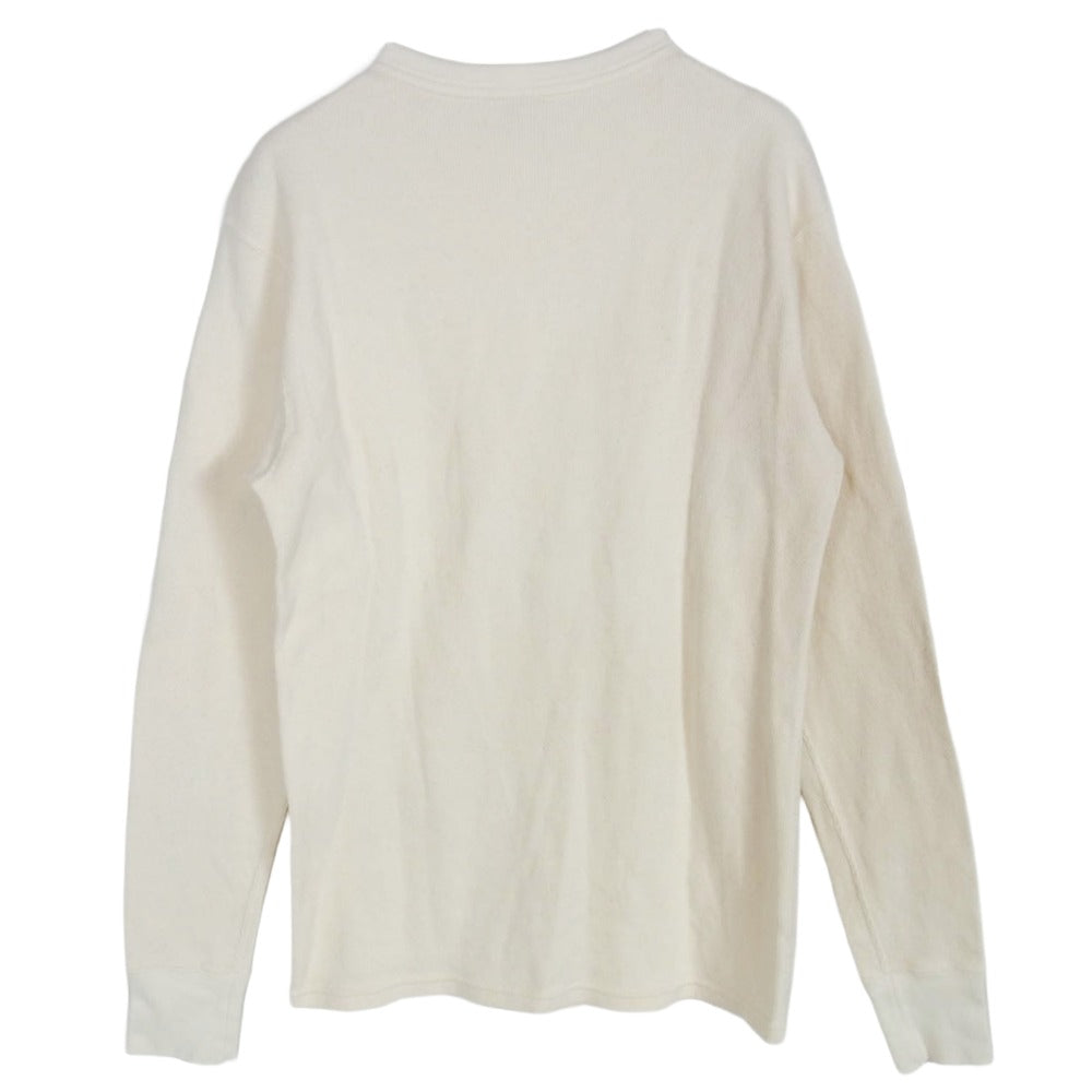 DELUXE デラックス THERMAL PLAIN ミリタリー サーマル 長袖 Tシャツ ホワイト オフホワイト系 L【中古】