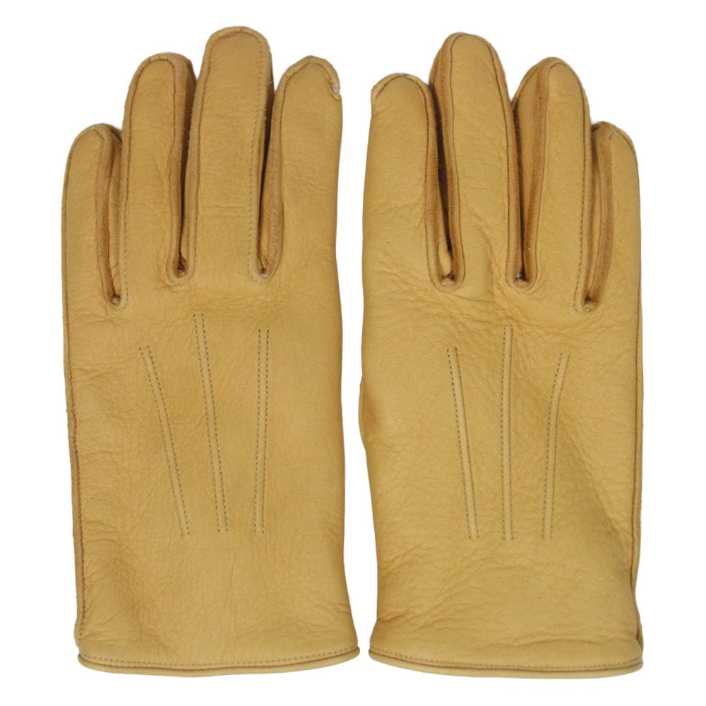 DELUXE デラックス DEER LEATHER GLOVE レザー 手袋 グローブ ベージュ系 L【中古】