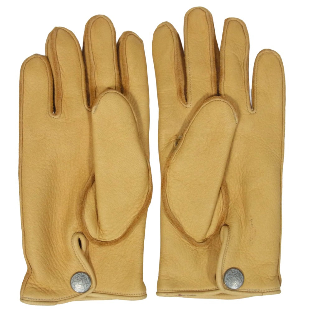 DELUXE デラックス DEER LEATHER GLOVE レザー 手袋 グローブ ベージュ系 L【中古】