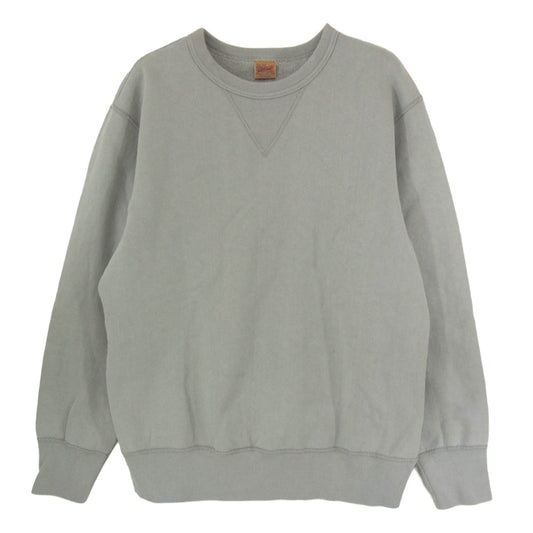 DELUXE デラックス 前V コットン クルーネック スウェット グレー系 L【中古】