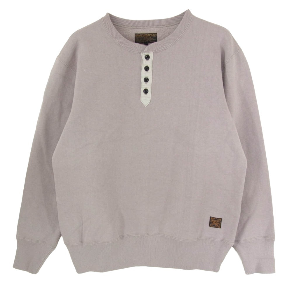DELUXE デラックス コットン ヘンリーネック スウェット グレー系 L【中古】