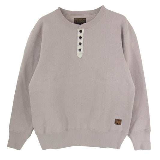 DELUXE デラックス コットン ヘンリーネック スウェット グレー系 L【中古】