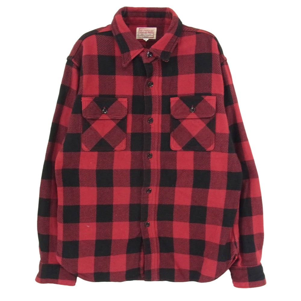 DELUXE デラックス BUFFALO CHECK バッファロー チェック フランネル 長袖 シャツ レッド系 M【中古】
