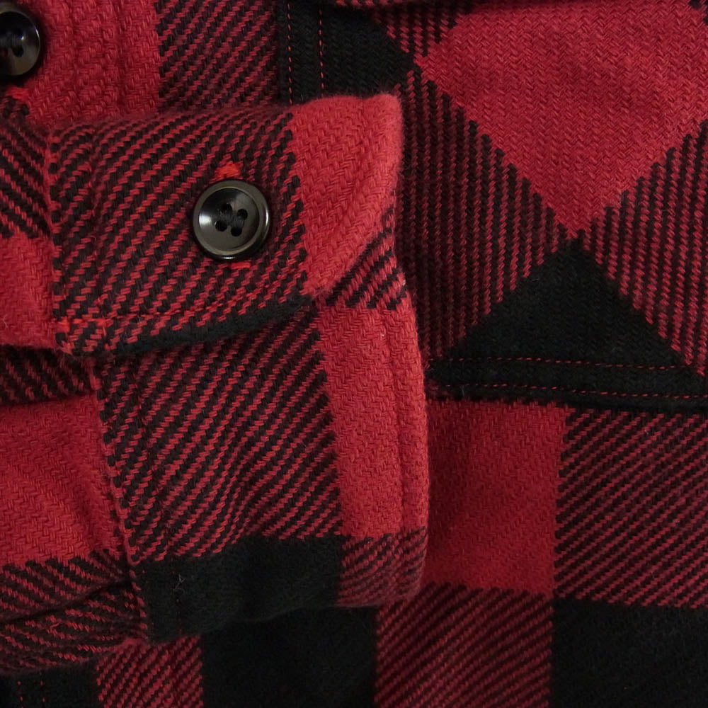DELUXE デラックス BUFFALO CHECK バッファロー チェック フランネル 長袖 シャツ レッド系 M【中古】