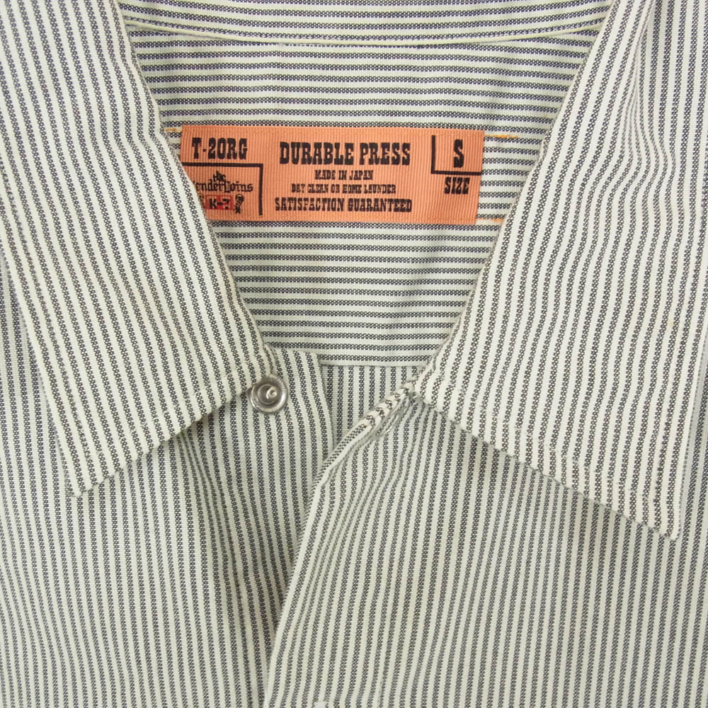 TENDERLOIN テンダーロイン T-WORK SHT STRIPE 長袖 ストライプ ワーク シャツ ブラック系 M【中古】