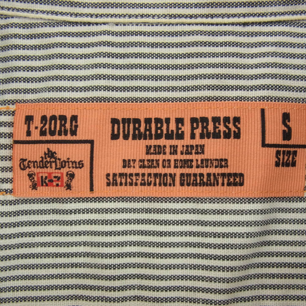 TENDERLOIN テンダーロイン T-WORK SHT STRIPE 長袖 ストライプ ワーク シャツ ブラック系 M【中古】