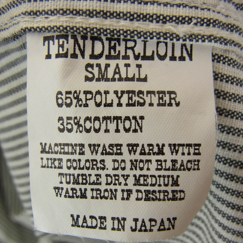 TENDERLOIN テンダーロイン T-WORK SHT STRIPE 長袖 ストライプ ワーク シャツ ブラック系 M【中古】