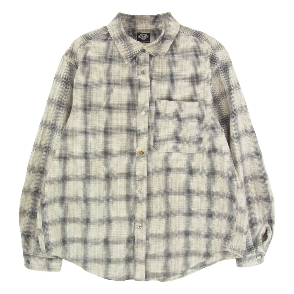 タトゥースタジオヤマダ OMBRE CHECK SHIRTS オンブレ チェック 長袖 シャツ グレー系 M【中古】