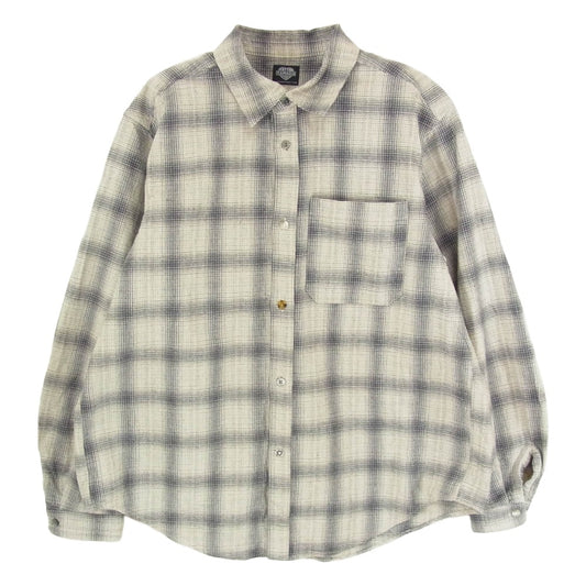 タトゥースタジオヤマダ OMBRE CHECK SHIRTS オンブレ チェック 長袖 シャツ グレー系 M【中古】