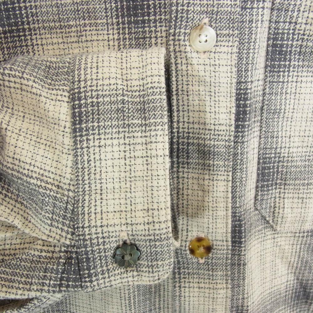 タトゥースタジオヤマダ OMBRE CHECK SHIRTS オンブレ チェック 長袖 シャツ グレー系 M【中古】