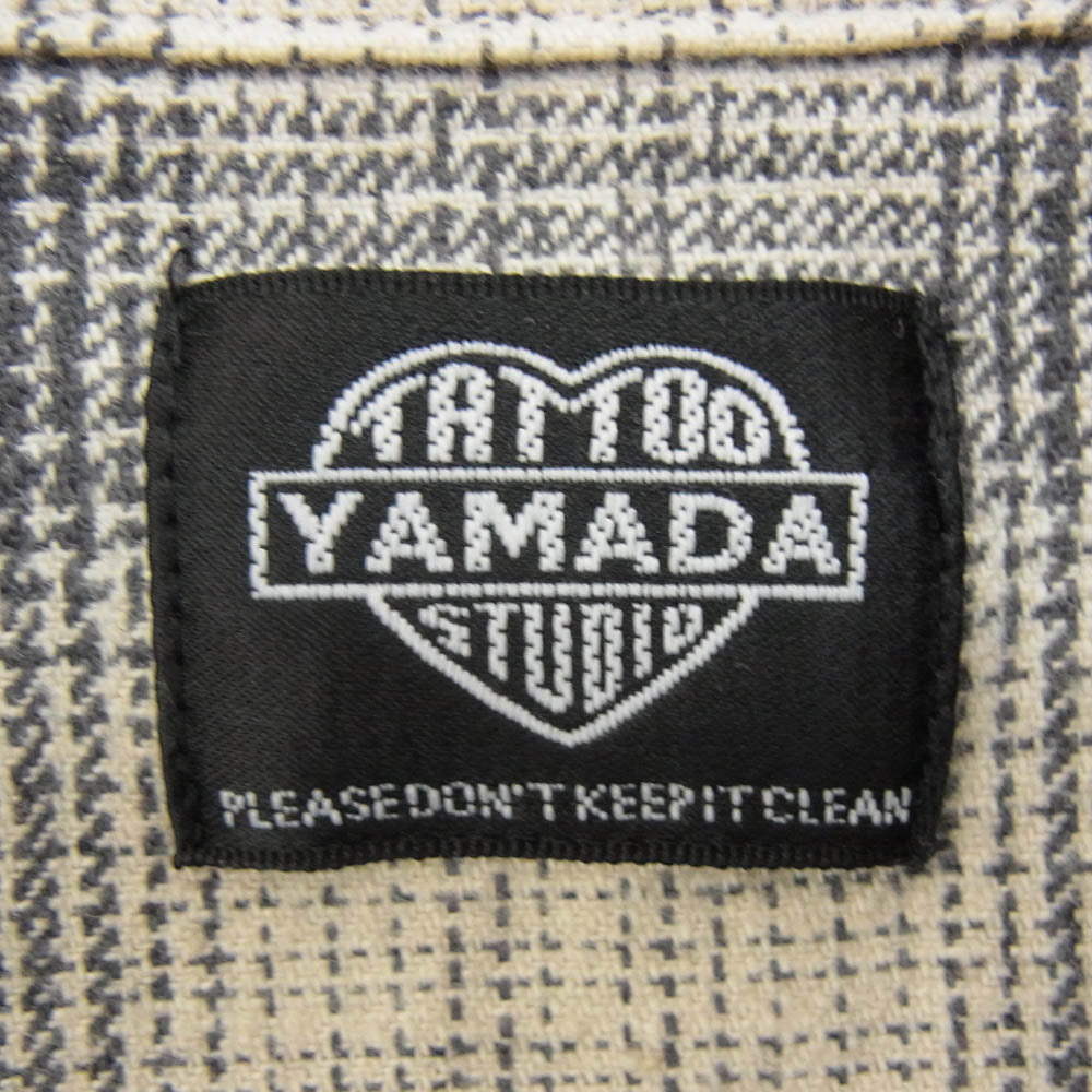 タトゥースタジオヤマダ OMBRE CHECK SHIRTS オンブレ チェック 長袖 シャツ グレー系 M【中古】