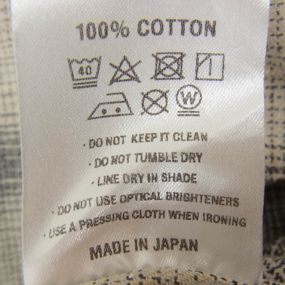 タトゥースタジオヤマダ OMBRE CHECK SHIRTS オンブレ チェック 長袖 シャツ グレー系 M【中古】