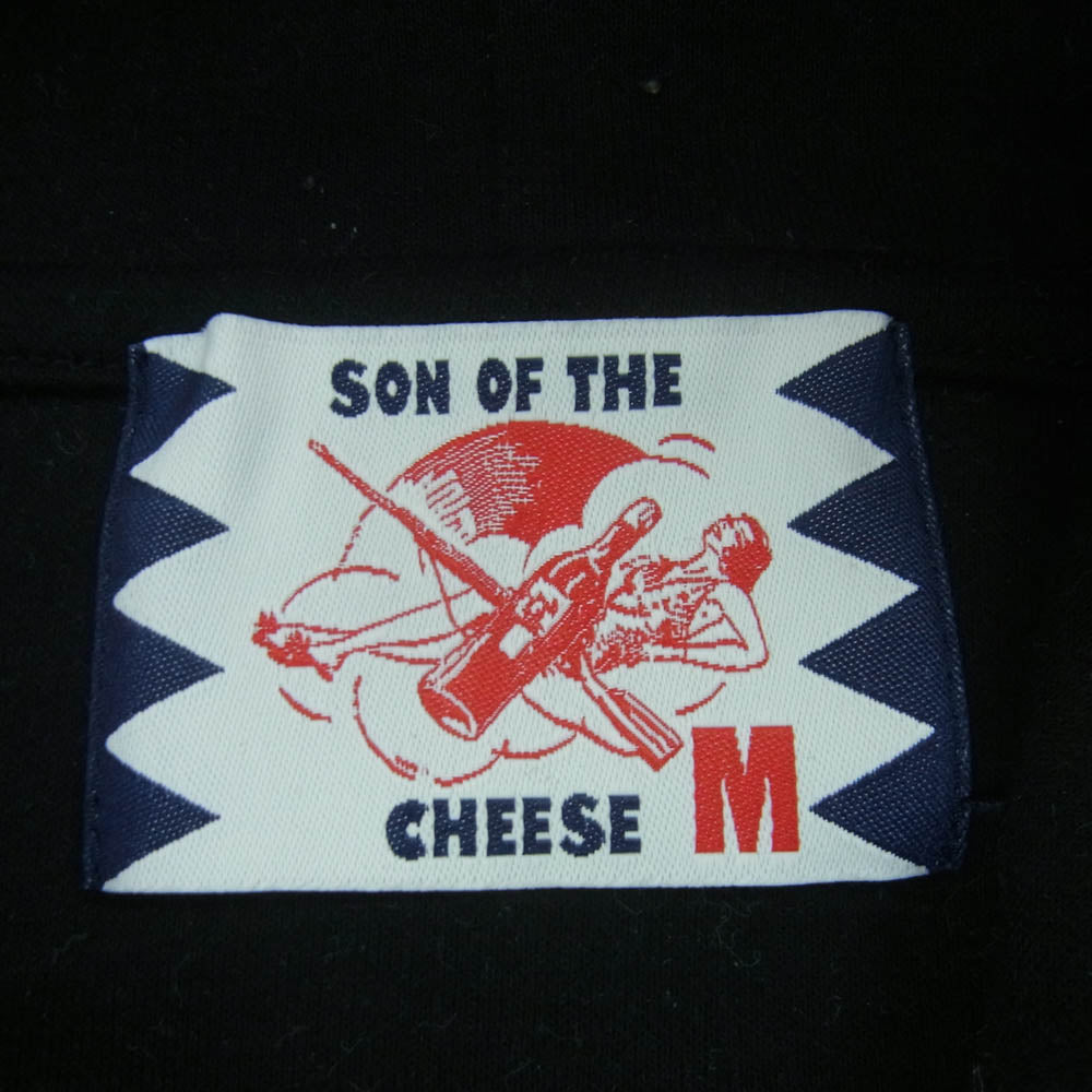 SON OF THE CHEESE サノバチーズ SC2310-CT06 GOD WONT LET ME DIE Hoodie フロッキープリント プルオーバー フーディー パーカー ブラック系 M【中古】