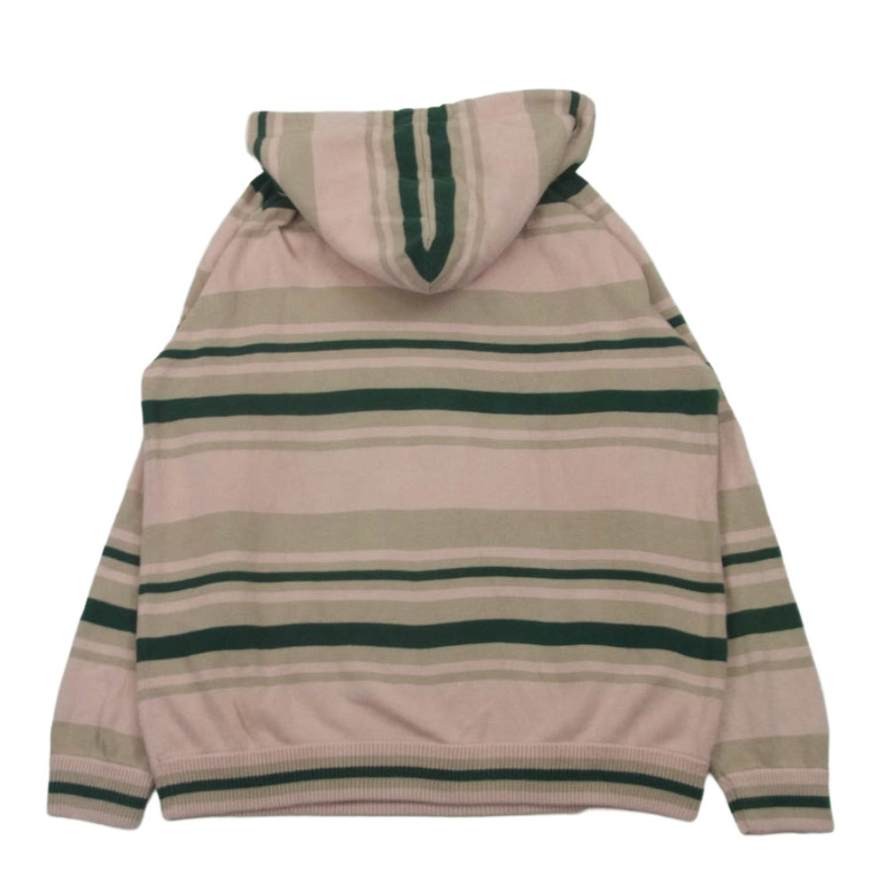 SON OF THE CHEESE サノバチーズ Border hoodie ニット プルオーバー パーカー コットン 中国製 ピンク系 L【中古】