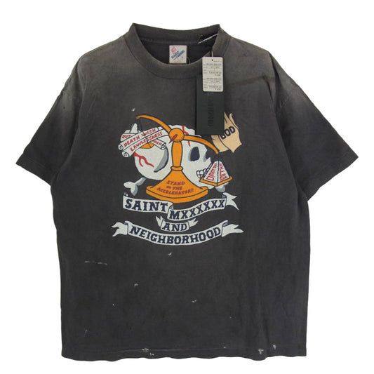 SAINT MICHAEL セントマイケル 25SS sm-hr8-0000-c68 STHD. SS TEE PRAY 半袖 Tシャツ ブラック系 S【美品】【中古】