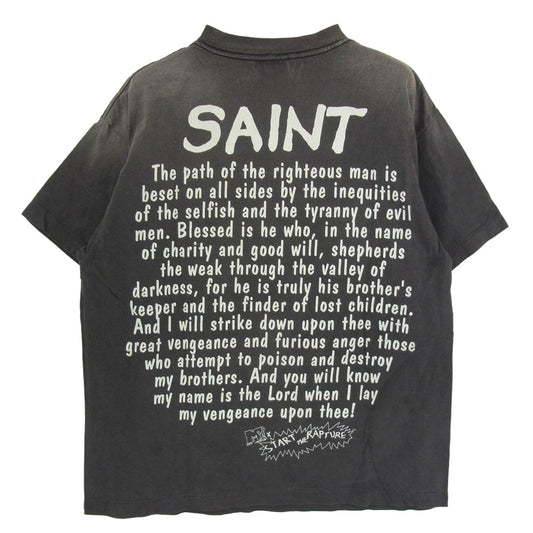 SAINT MICHAEL セントマイケル 25SS SM-HR8-0000-015 RAPTURE SS TEE ヴィンテージ加工 半袖 Tシャツ ブラック系 S【極上美品】【中古】