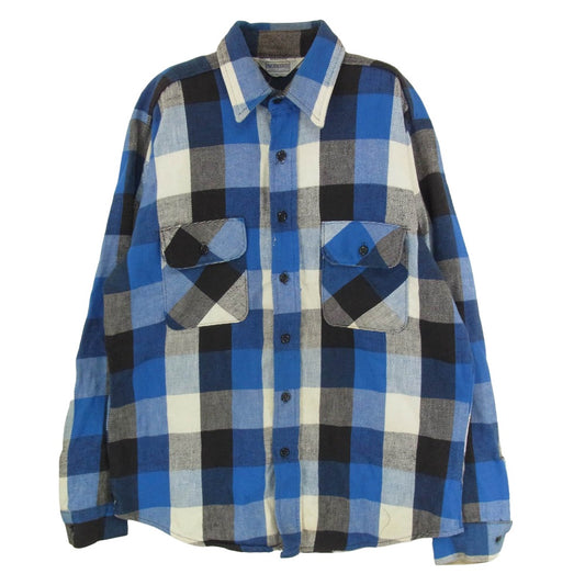FIVE BROTHER ファイブブラザー USA製 チェック 長袖 ヘビーネルシャツ ブルー系 M【中古】