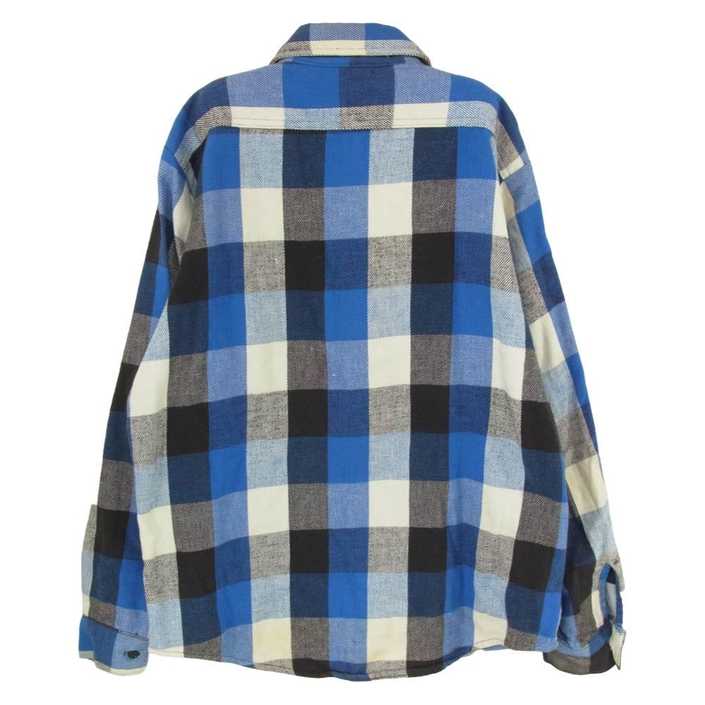 FIVE BROTHER ファイブブラザー USA製 チェック 長袖 ヘビーネルシャツ ブルー系 M【中古】
