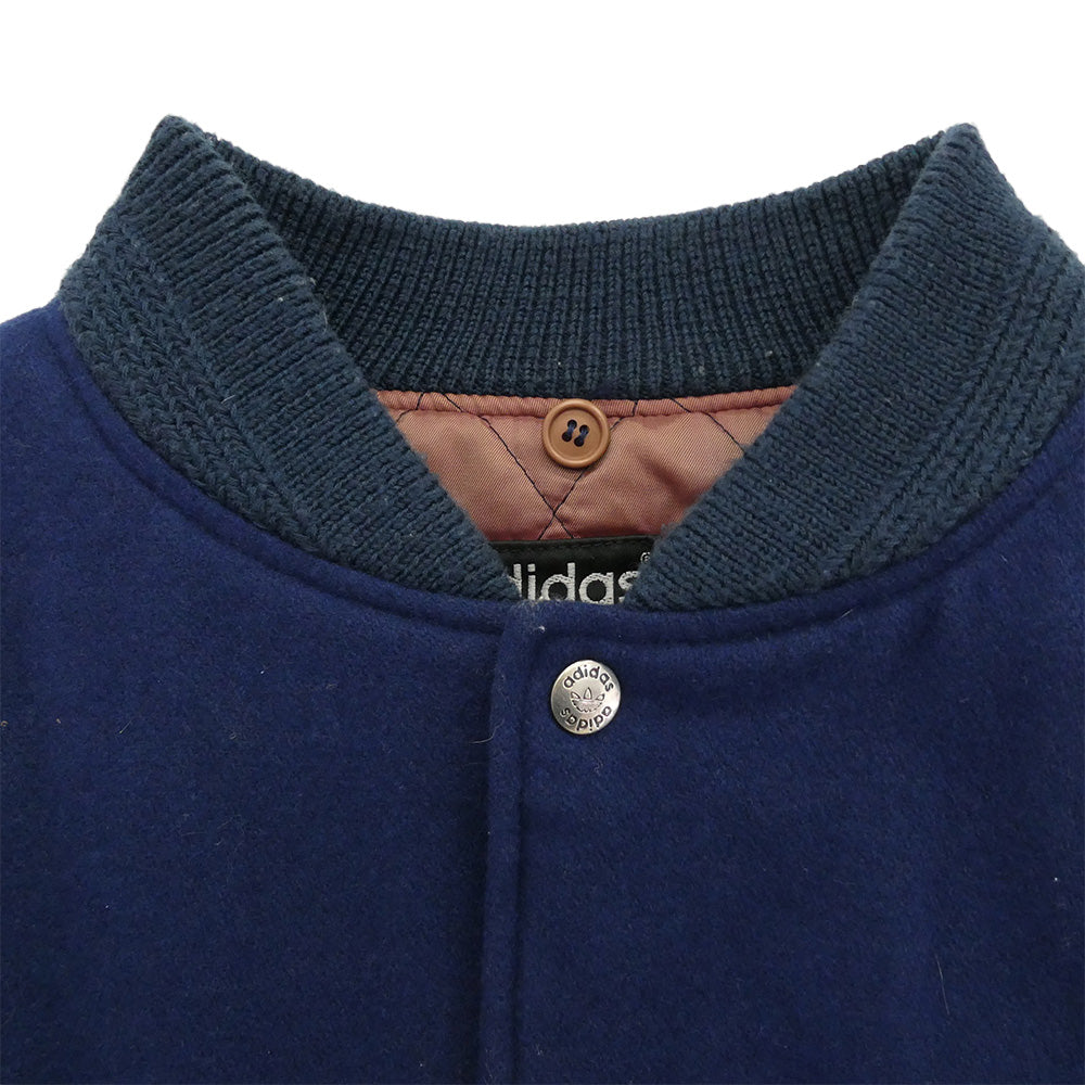 adidas アディダス アディダス ヴィンテージ アメリカ バーシティジャケット スタジャン ブルゾン ネイビー系 オフホワイト系 M【中古】