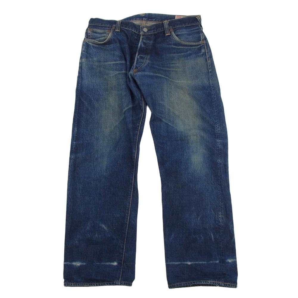 EVISU エヴィス 2000 ストレート ボタンフライ デニムパンツ ジーパン インディゴブルー系 38×35【中古】