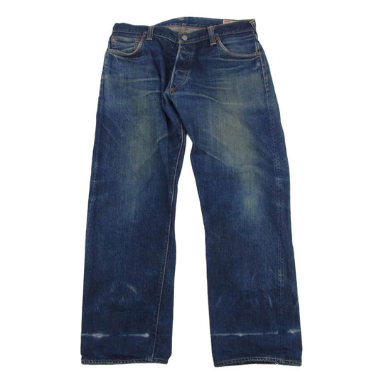 EVISU エヴィス 2000 ストレート ボタンフライ デニムパンツ ジーパン インディゴブルー系 38×35【中古】