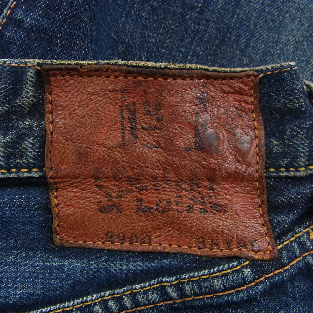 EVISU エヴィス 2000 ストレート ボタンフライ デニムパンツ ジーパン インディゴブルー系 38×35【中古】