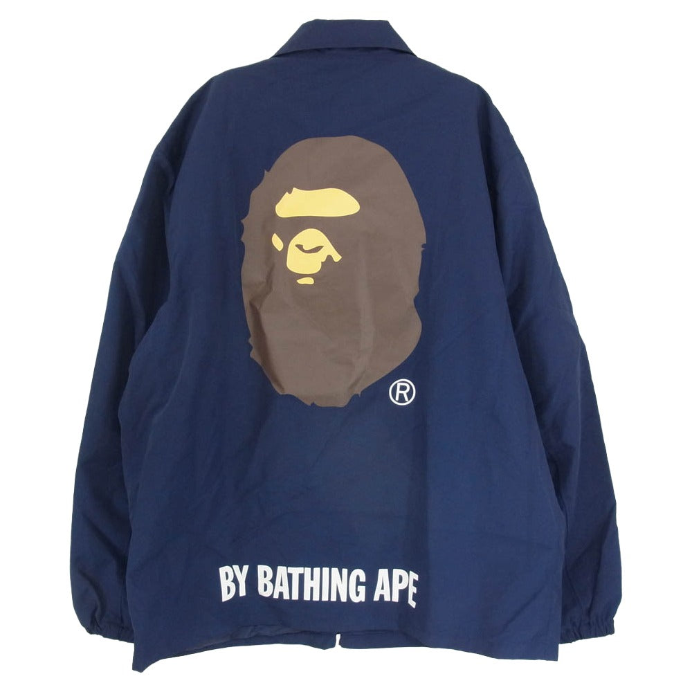A BATHING APE アベイシングエイプ 23SS 001GDJ201002H Happy New Year Mens Classic Jacket バックプリント ナイロン コーチジャケット ネイビー系 XL【中古】