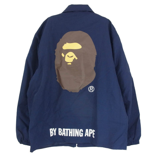 A BATHING APE アベイシングエイプ 23SS 001GDJ201002H Happy New Year Mens Classic Jacket バックプリント ナイロン コーチジャケット ネイビー系 XL【中古】