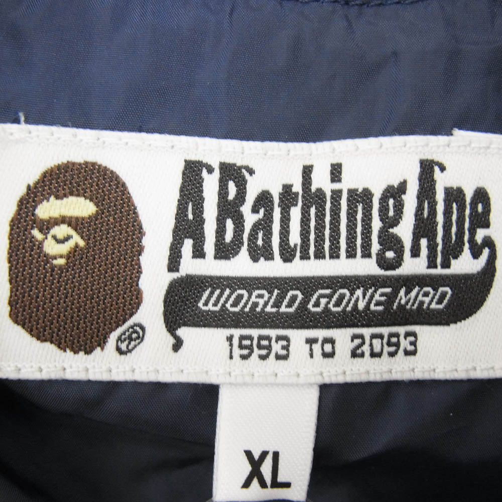 A BATHING APE アベイシングエイプ 23SS 001GDJ201002H Happy New Year Mens Classic Jacket バックプリント ナイロン コーチジャケット ネイビー系 XL【中古】