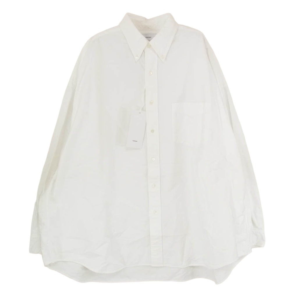 GRAPHPAPER グラフペーパー 22AW GM224-50041B Oxford Oversized B.D Shirt オックスフォード オーバーサイズド 長袖 ボタンダウンシャツ ホワイト系 F【中古】