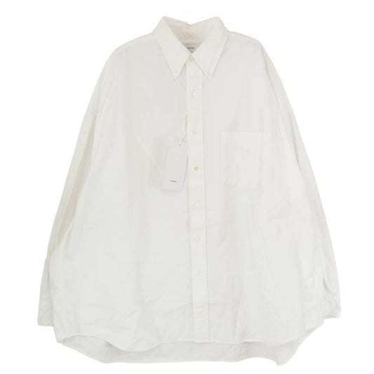 GRAPHPAPER グラフペーパー 22AW GM224-50041B Oxford Oversized B.D Shirt オックスフォード オーバーサイズド 長袖 ボタンダウンシャツ ホワイト系 F【中古】