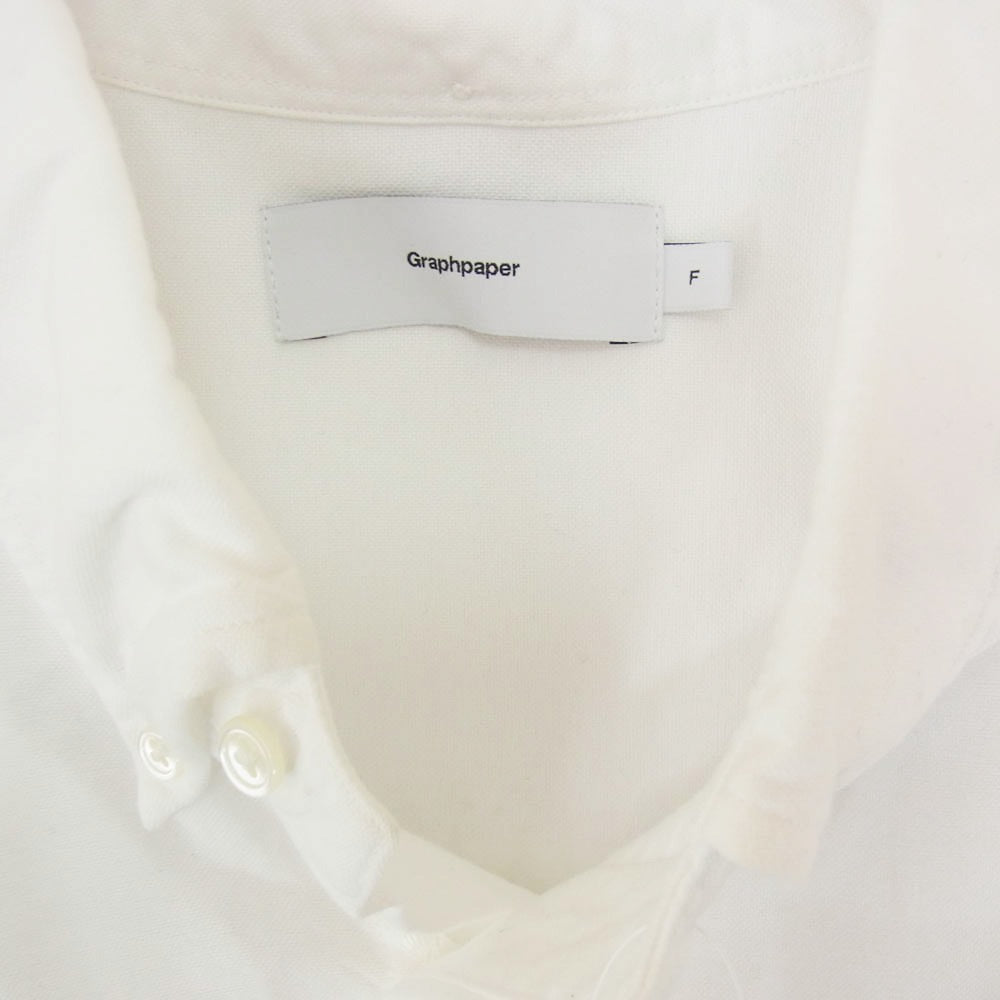 GRAPHPAPER グラフペーパー 22AW GM224-50041B Oxford Oversized B.D Shirt オックスフォード オーバーサイズド 長袖 ボタンダウンシャツ ホワイト系 F【中古】