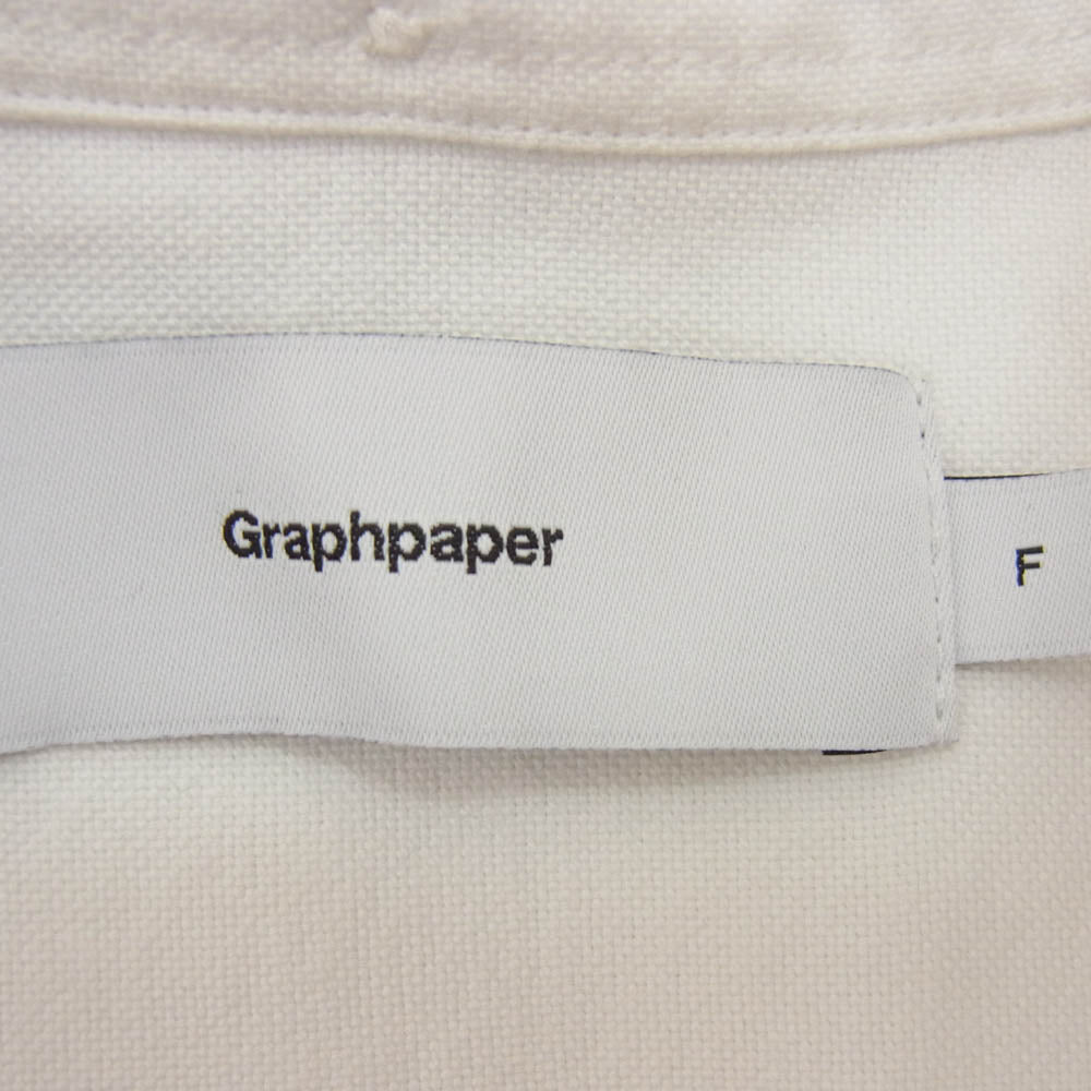 GRAPHPAPER グラフペーパー 22AW GM224-50041B Oxford Oversized B.D Shirt オックスフォード オーバーサイズド 長袖 ボタンダウンシャツ ホワイト系 F【中古】
