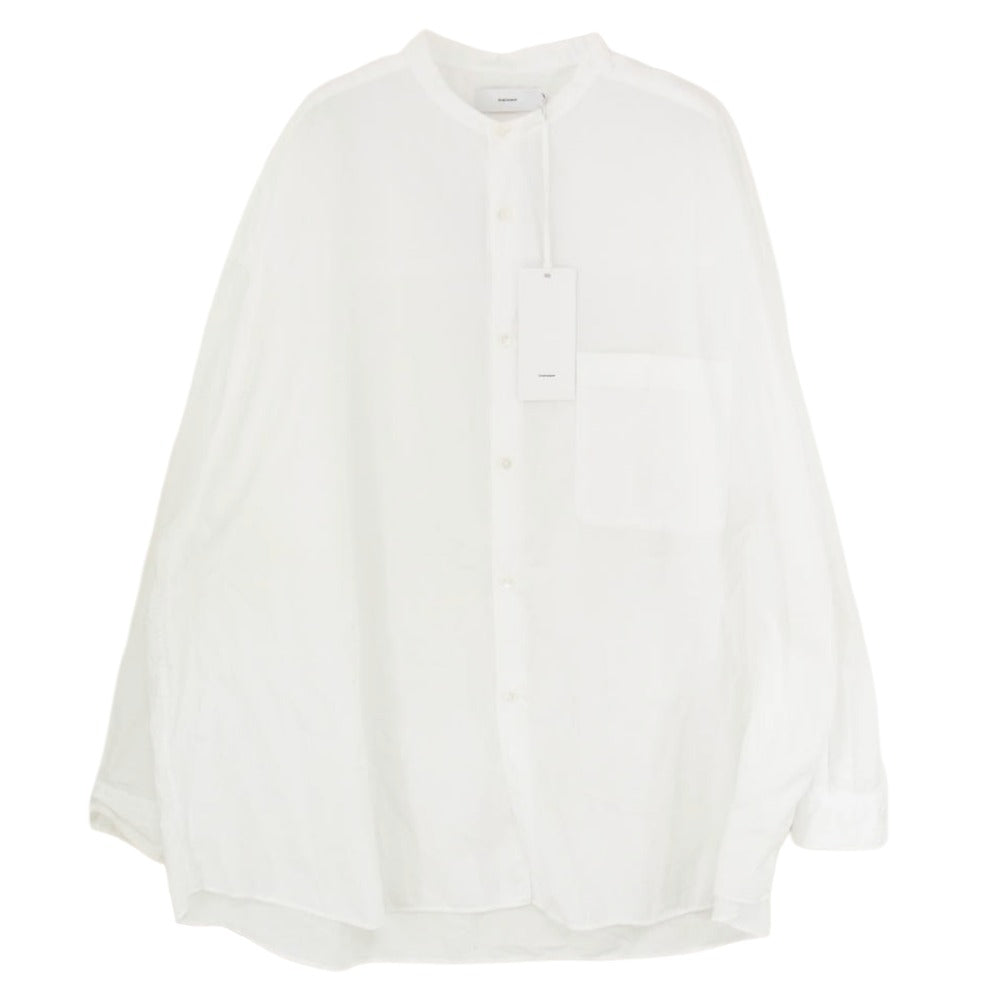 GRAPHPAPER グラフペーパー 23SS GM231-50081B Broad L/S Oversized Band Collar Shirt ブロード オーバーサイズド 長袖 バンドカラー シャツ ホワイト系 O【中古】