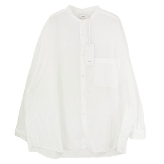 GRAPHPAPER グラフペーパー 23SS GM231-50081B Broad L/S Oversized Band Collar Shirt ブロード オーバーサイズド 長袖 バンドカラー シャツ ホワイト系 O【中古】