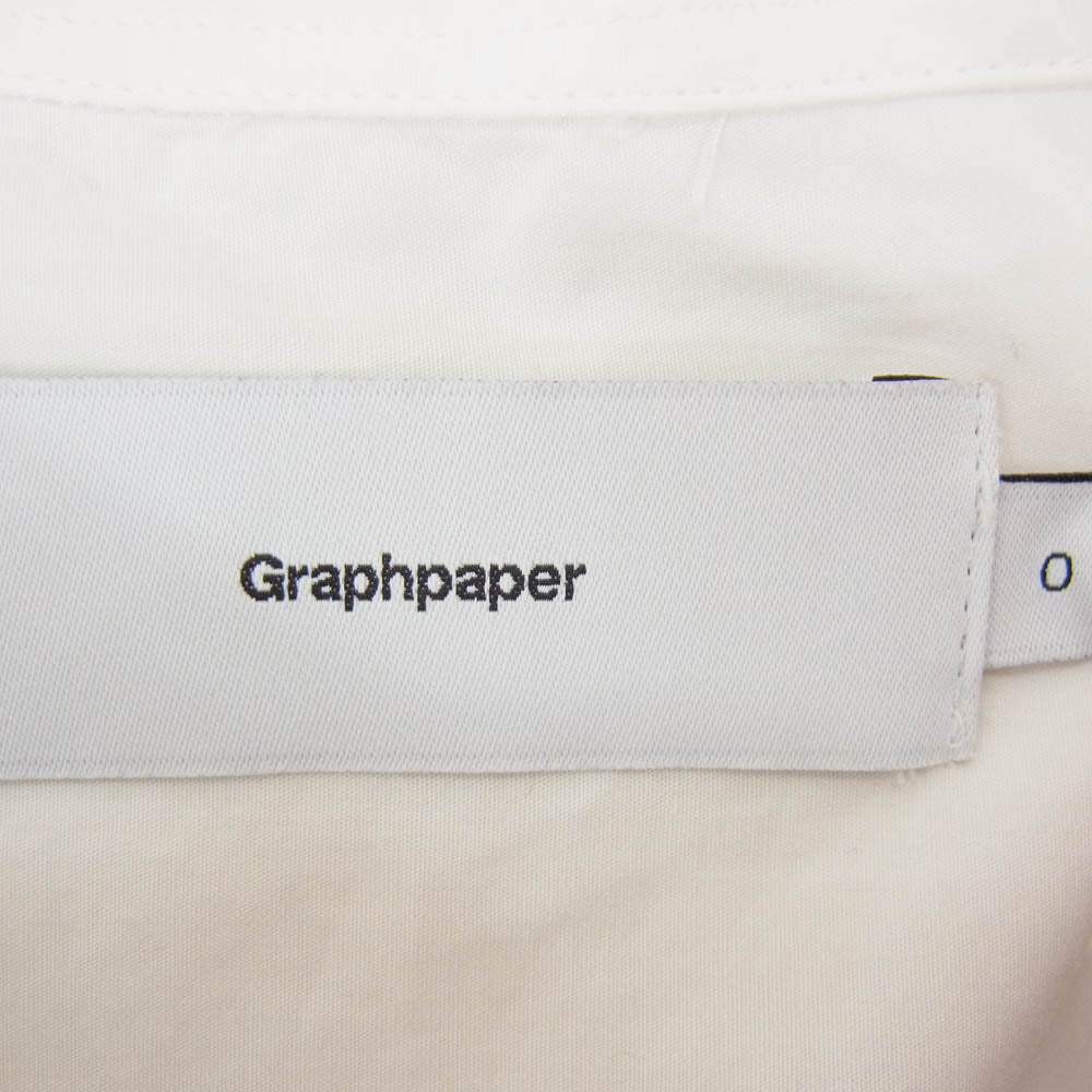 GRAPHPAPER グラフペーパー 23SS GM231-50081B Broad L/S Oversized Band Collar Shirt ブロード オーバーサイズド 長袖 バンドカラー シャツ ホワイト系 O【中古】