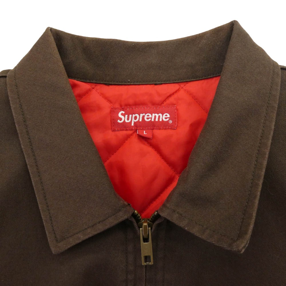 Supreme シュプリーム 16AW Playboy Work Jacket 刺繍 キルティング プレイボーイ ワーク ジャケット ブラウン系 L【中古】