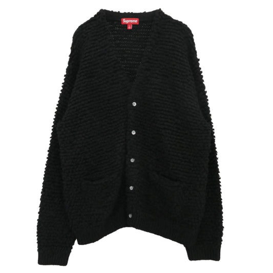 Supreme シュプリーム 24AW Textured Knotted Cardigan テクスチャード ノッテッド ニット カーディガン ブラック系 L【極上美品】【中古】