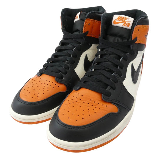 NIKE ナイキ DZ5485-008 Air Jordan 1 Retro High OG Shattered Backboard エアジョーダン1 レトロ ハイ OG シャッタードバックボード ハイカット スニーカー ブラック系 オレンジ系 27.5cm【中古】