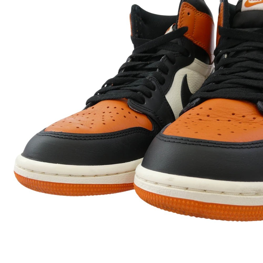 NIKE ナイキ DZ5485-008 Air Jordan 1 Retro High OG Shattered Backboard エアジョーダン1 レトロ ハイ OG シャッタードバックボード ハイカット スニーカー ブラック系 オレンジ系 27.5cm【中古】