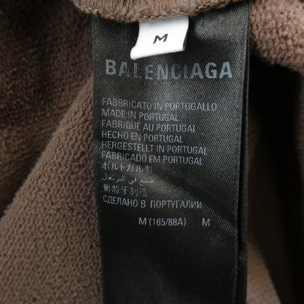 BALENCIAGA バレンシアガ 21AW 620973 TMVB1 Logo Embroidery Hoodie ロゴ エンブロイダリー パーカー フーディー ブラウン系 M【中古】