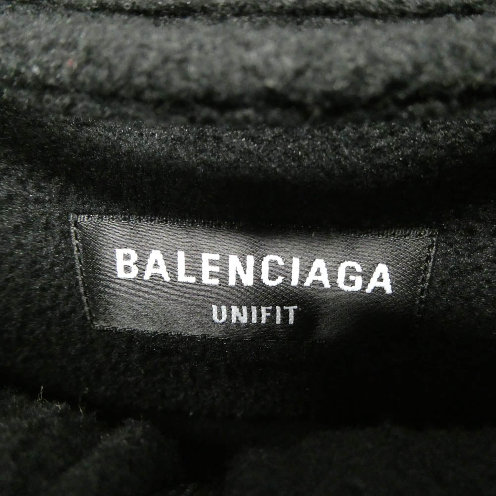 BALENCIAGA バレンシアガ 21AW 675272 TJQ32 Sporty B Fleece Tracksuit jacket スポーティー ロゴ ボア フリース トラック ジャケット ブルゾン ブラック系 ブルー系 XXS【中古】