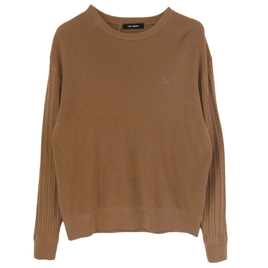 1piu1uguale3 ウノピュウノウグァーレトレ MRK293 WOL176 CREW ウール ロゴ刺繡 クルーネック ニット ブラウン系 V【中古】