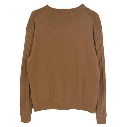 1piu1uguale3 ウノピュウノウグァーレトレ MRK293 WOL176 CREW ウール ロゴ刺繡 クルーネック ニット ブラウン系 V【中古】