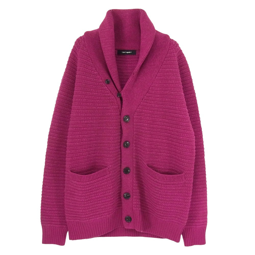 1piu1uguale3 ウノピュウノウグァーレトレ MRK261 CTW009 RAGLAN SHAWL CARDIGAN ウール ラグラン ショール カーディガン ピンク系 IV【中古】