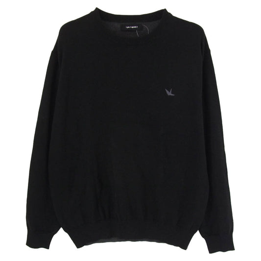 1piu1uguale3 ウノピュウノウグァーレトレ MRK287 CTC005 L/S 2TONE RAGLAN CREW FLAGSHIP STORE LIMITED カシミヤ混 ロゴ刺繍 ラグランスリーブ ツートーン クルーネック ニット ブラック系 IV【中古】