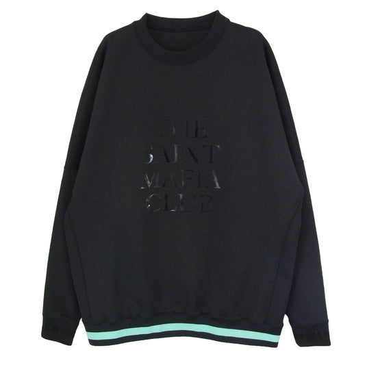 1piu1uguale3 ウノピュウノウグァーレトレ TF081 FD01 THESAINTMAFIA セントマフィア CLUB LOSE FIT CREW クラブ ルーズ フィット クルーネック スウェット ブラック系 VI【中古】