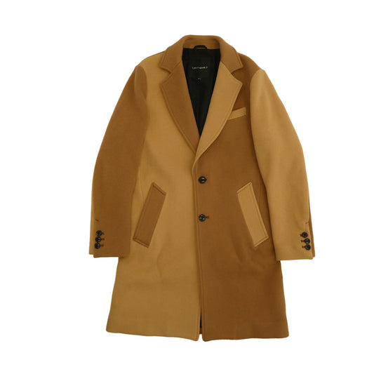 1piu1uguale3 ウノピュウノウグァーレトレ MRC159 WOL159 CHESTER COAT CRAZY ウール クレイジーパターン チェスターコート ブラウン系【中古】