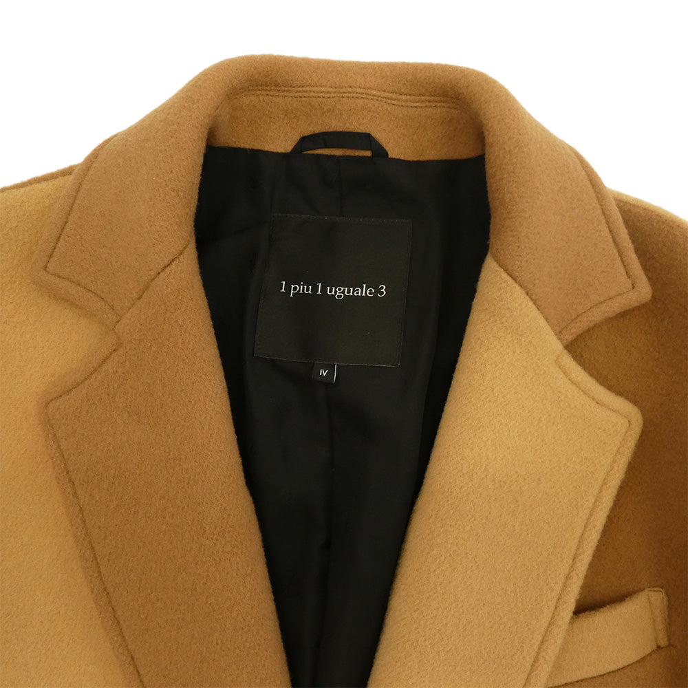 1piu1uguale3 ウノピュウノウグァーレトレ MRC159 WOL159 CHESTER COAT CRAZY ウール クレイジーパターン チェスターコート ブラウン系【中古】