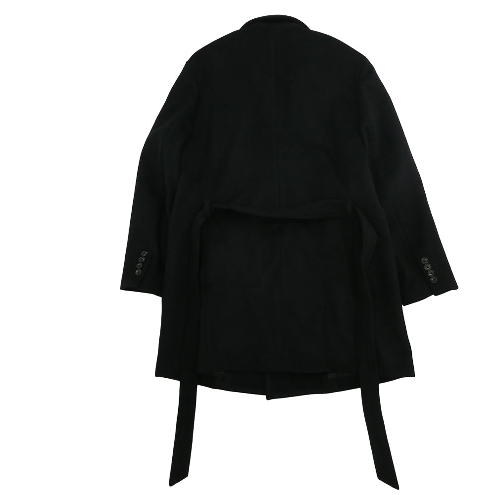 1piu1uguale3 ウノピュウノウグァーレトレ MRC152 WOL150 BELTED W CHESTER COAT ウール カシミヤ混 ベルテッド ダブル チェスターコート ブラック系 6【中古】